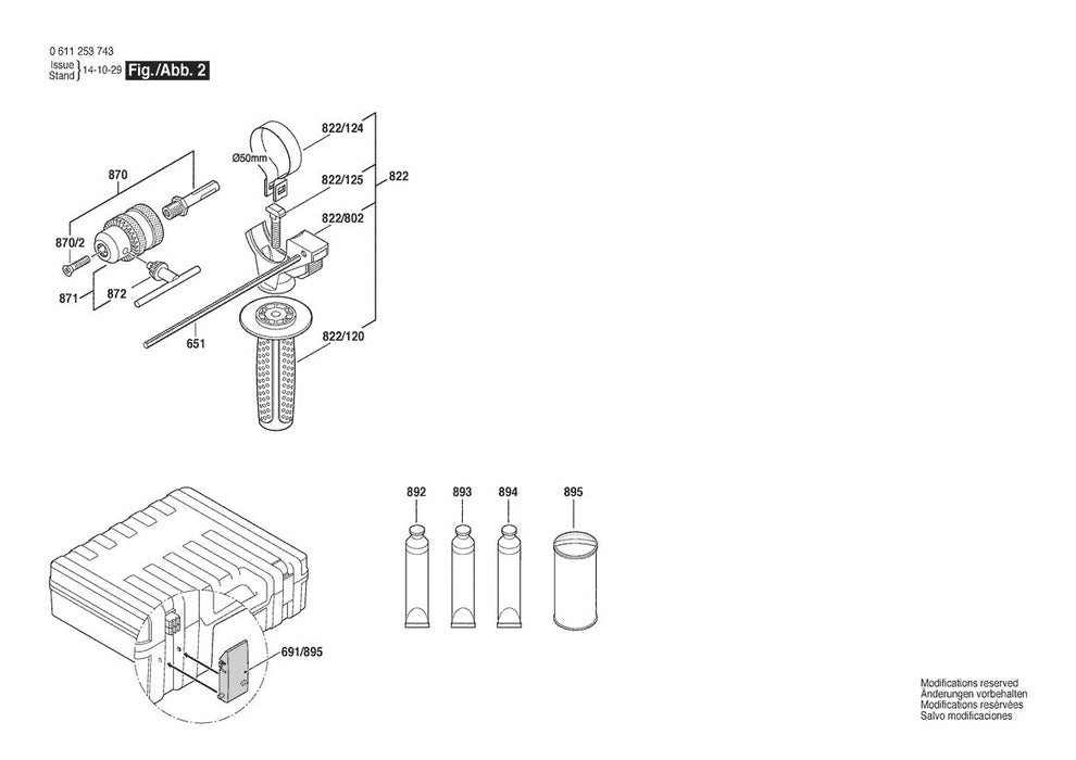 611253767 Bosch Rotary Hammer Parts Diagram