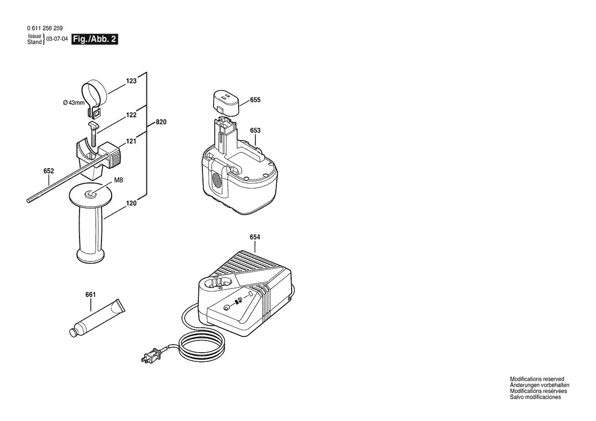 611256259 Bosch Rotary Hammer Parts Diagram