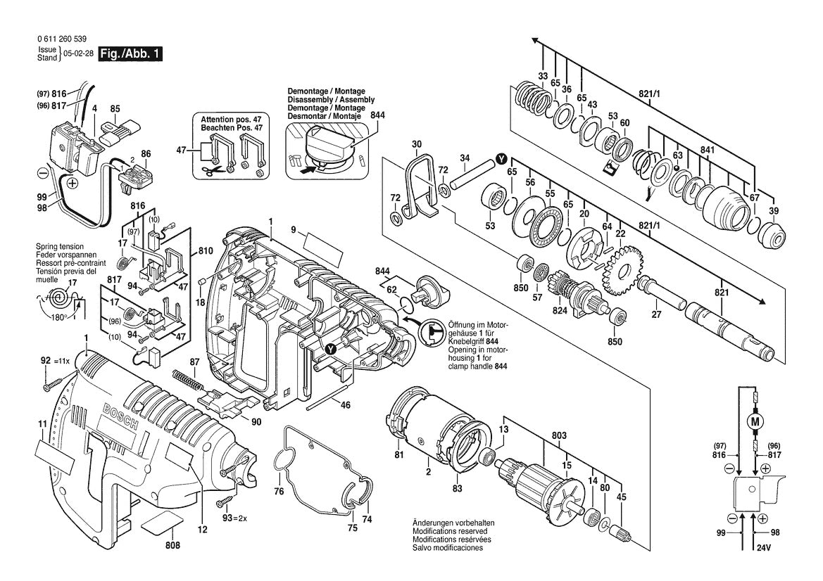 611260539 Bosch Rotary Hammer Parts Diagram