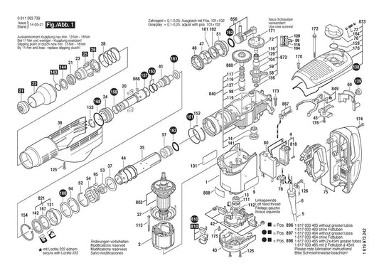 11263EVS (0611263739) Bosch 1-3 Bosch Rotary Hammer Parts Diagram