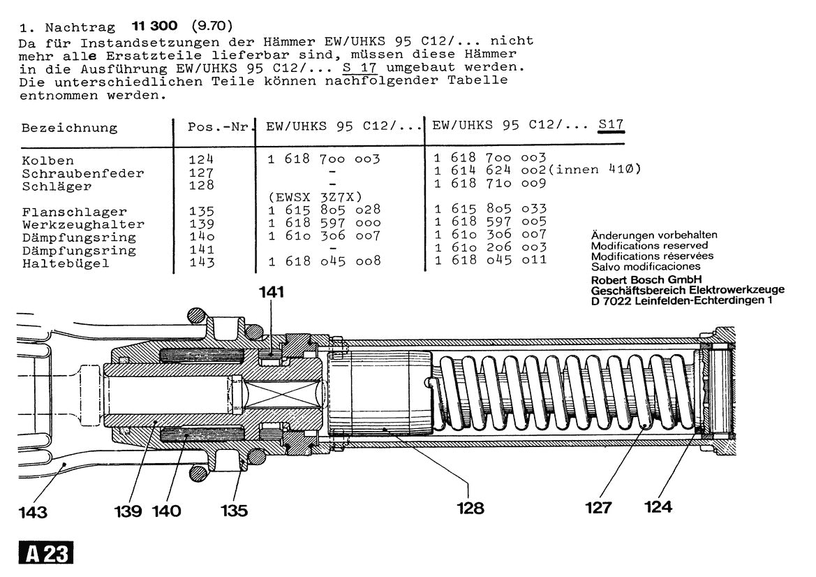 0611300004  Bosch Un-Demolition Hammer Bosch Demolition Hammer Parts Diagram