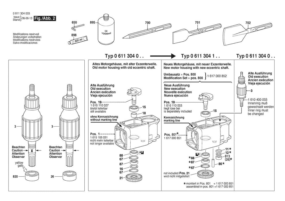 611304034 Bosch Hammer Drill Parts Diagram