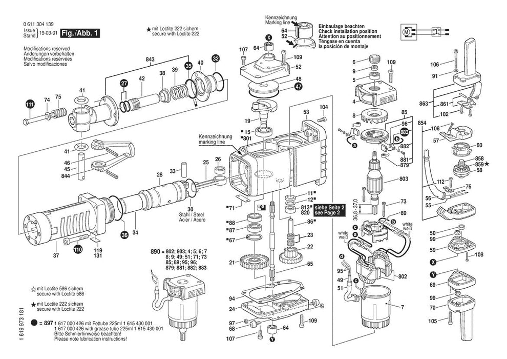 611304139 Bosch Demolition Hammer Parts Diagram