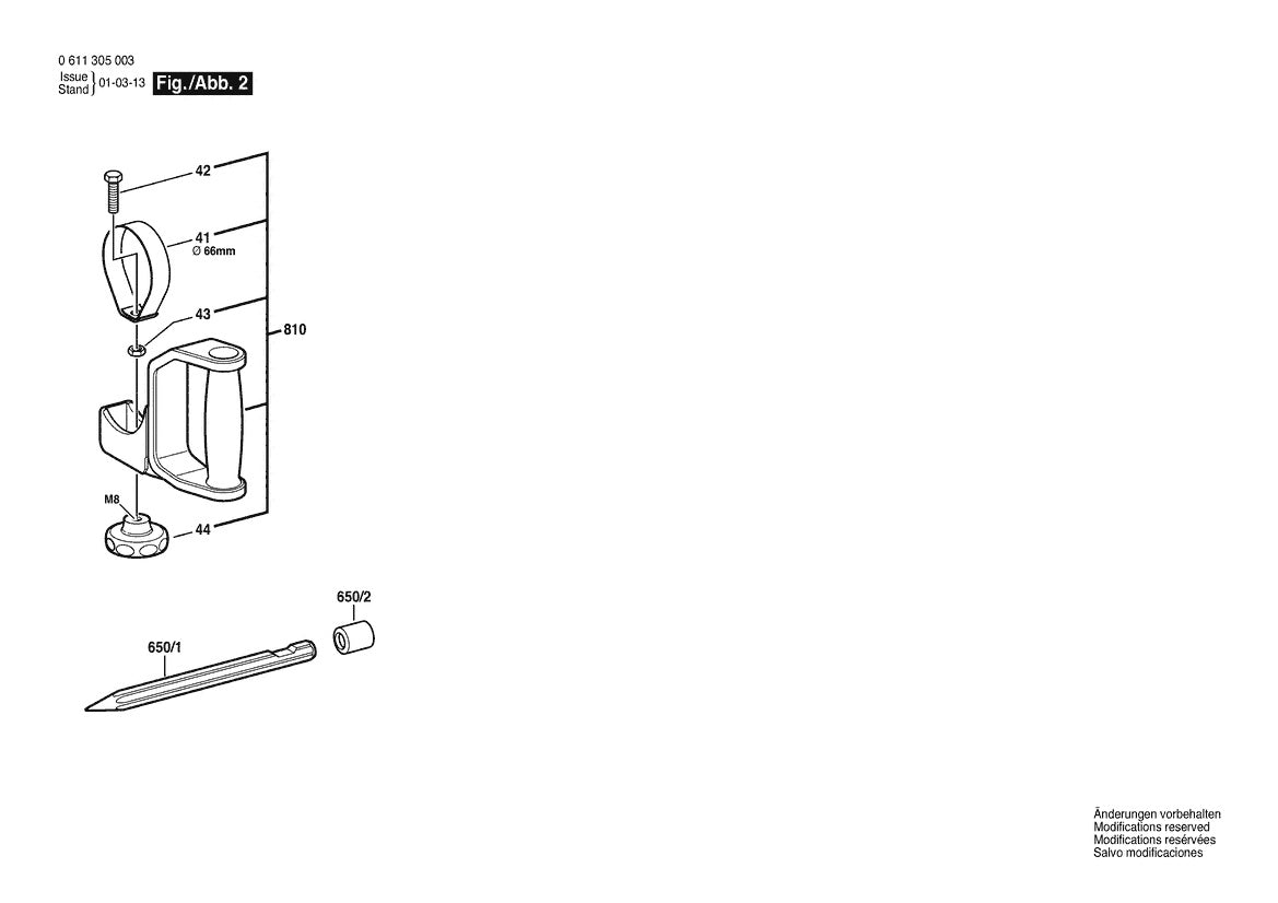 611305034 Bosch Demolition Hammer Parts Diagram
