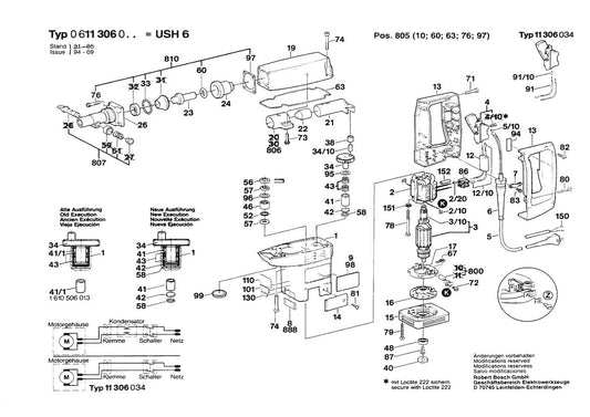 611306034 Bosch Demolition Hammer Parts Diagram