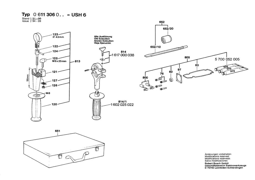 611306034 Bosch Demolition Hammer Parts Diagram