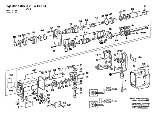 611307034 Bosch Demolition Hammer Parts Diagram