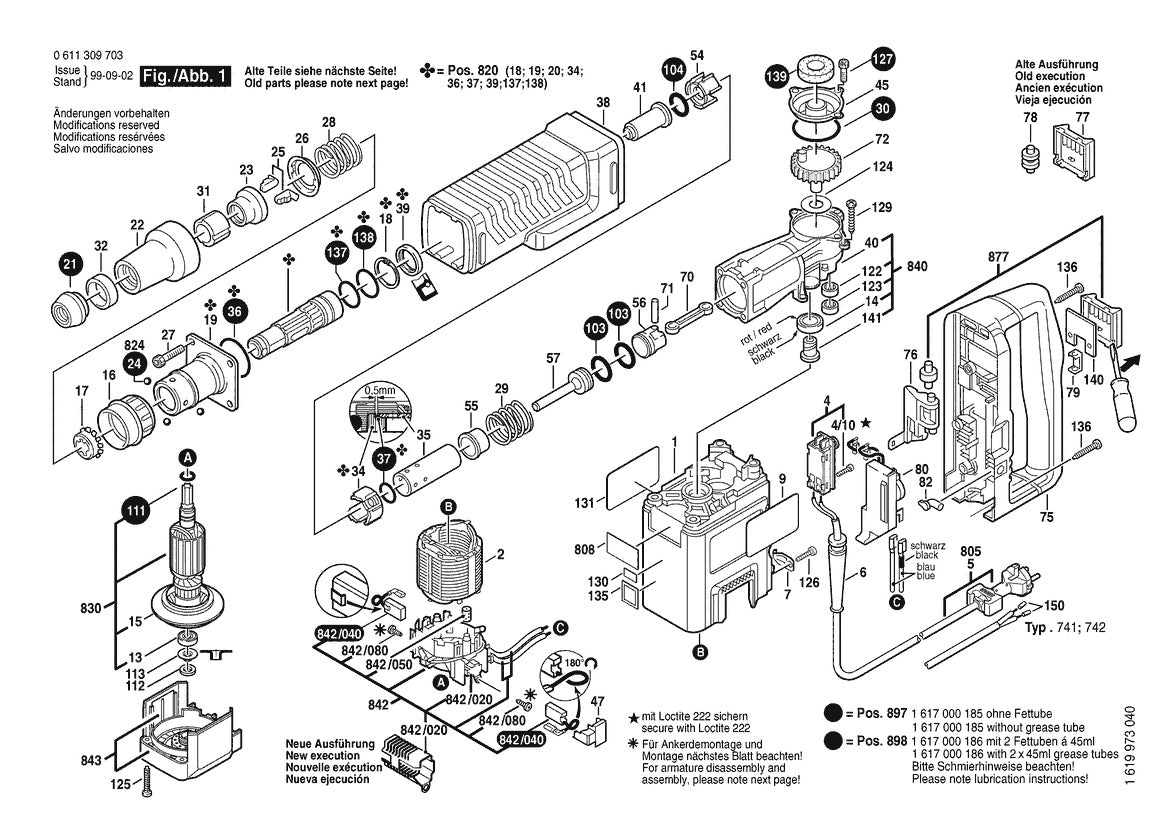 611309734 Bosch Demolition Hammer Parts Diagram