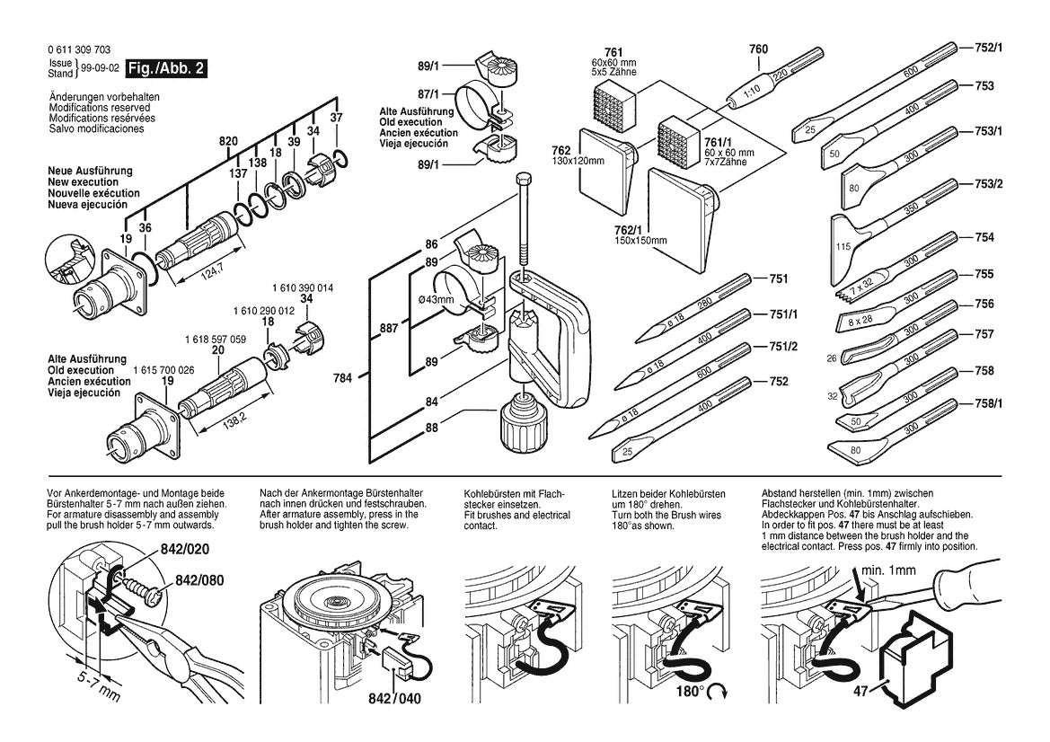 611309734 Bosch Demolition Hammer Parts Diagram