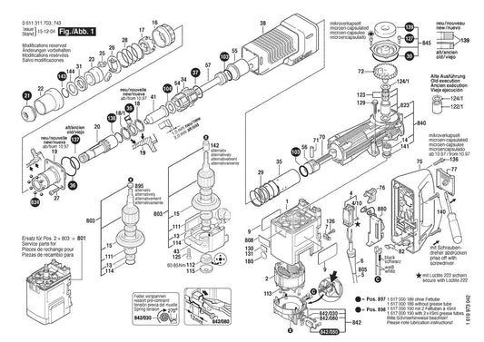 611311703 Bosch Demolition Hammer Parts Diagram
