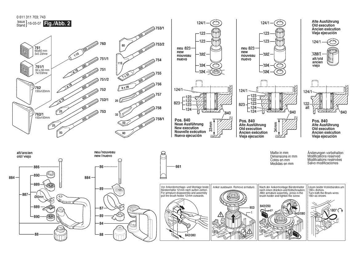 611311703 Bosch Demolition Hammer Parts Diagram