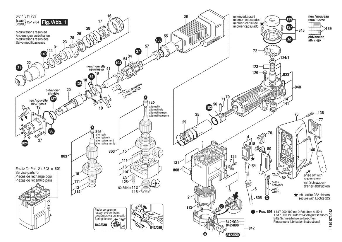 611311739 Bosch Demolition Hammer Parts Diagram