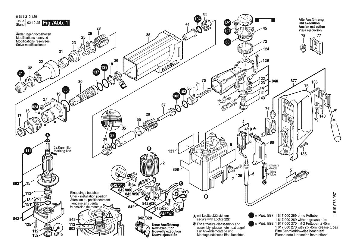 611312139 Bosch Demolition Hammer Parts Diagram