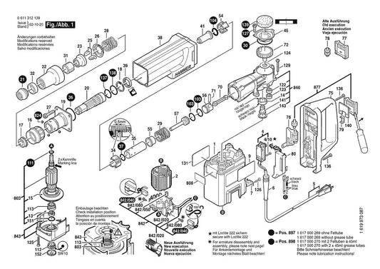 611312139 Bosch Demolition Hammer Parts Diagram