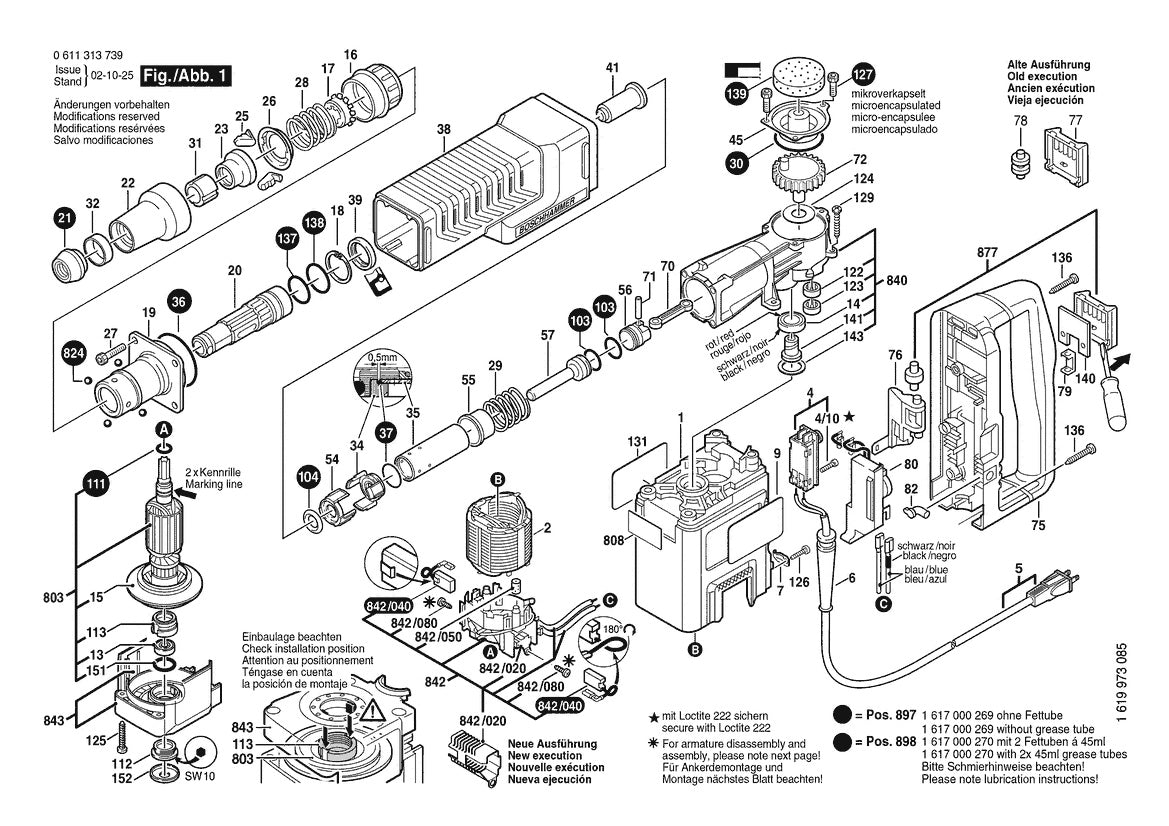 611313739 Bosch Demolition Hammer Parts Diagram