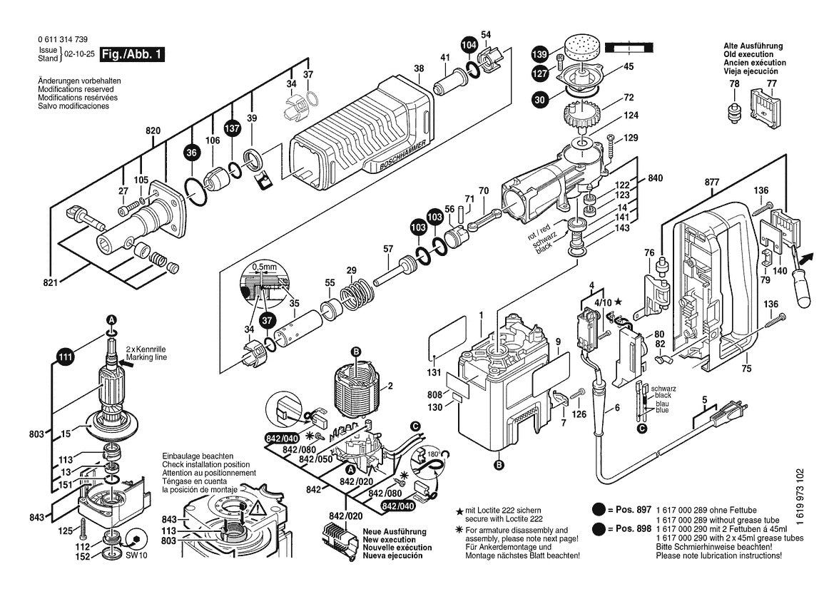 611314739 Bosch Demolition Hammer Parts Diagram