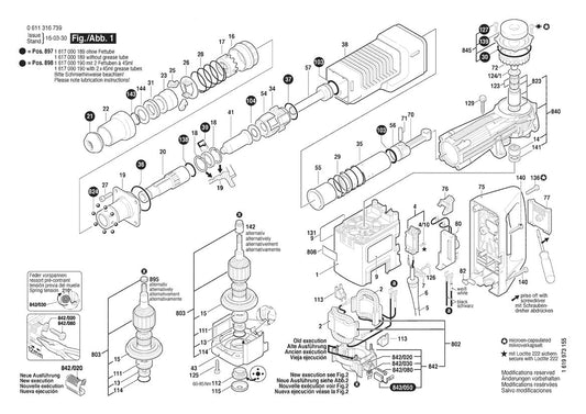 611316739 Bosch Demolition Hammer Parts Diagram