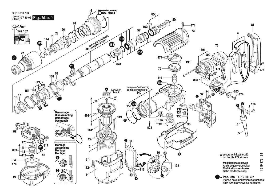 611318739 Bosch Demolition Hammer Parts Diagram