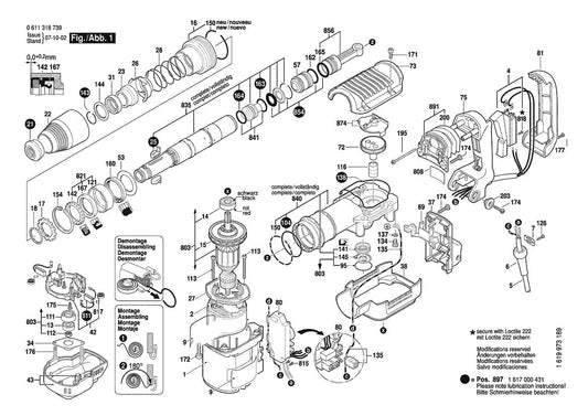 611318739 Bosch Demolition Hammer Parts Diagram