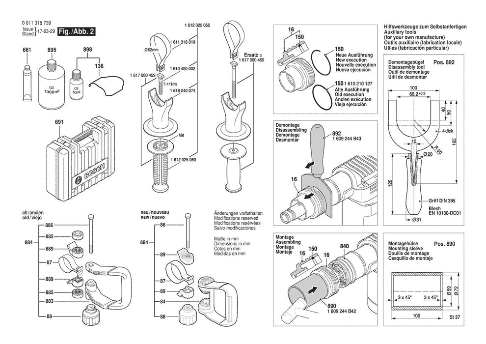 611318739 Bosch Demolition Hammer Parts Diagram