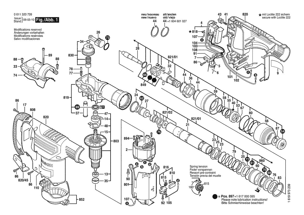 611320739 Bosch Demolition Hammer Parts Diagram