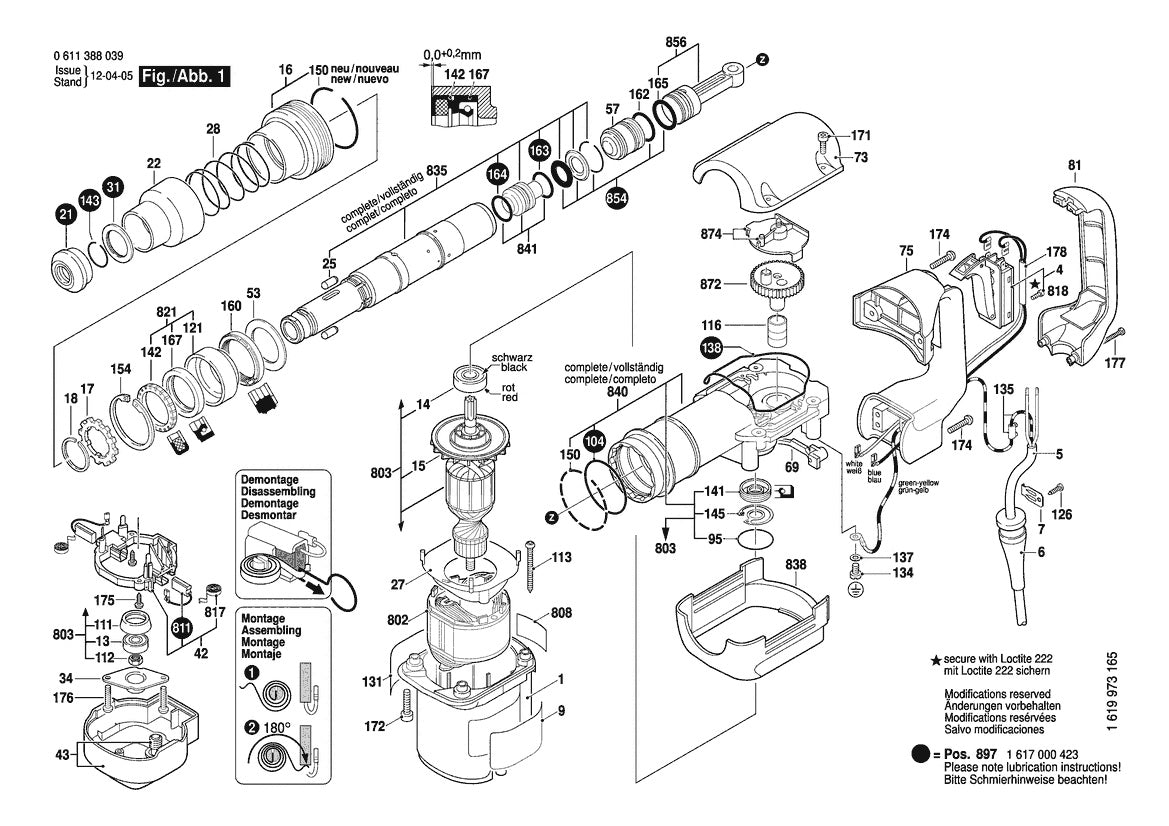611388039 Bosch Demolition Hammer Parts Diagram
