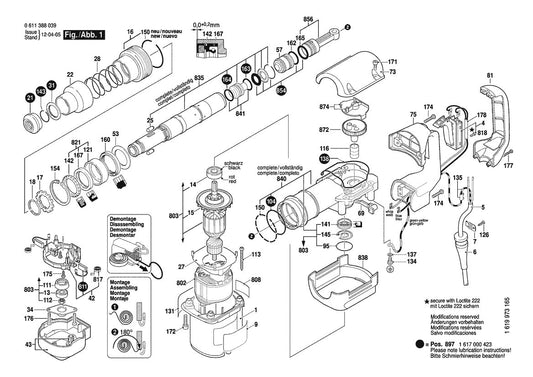 611388039 Bosch Demolition Hammer Parts Diagram