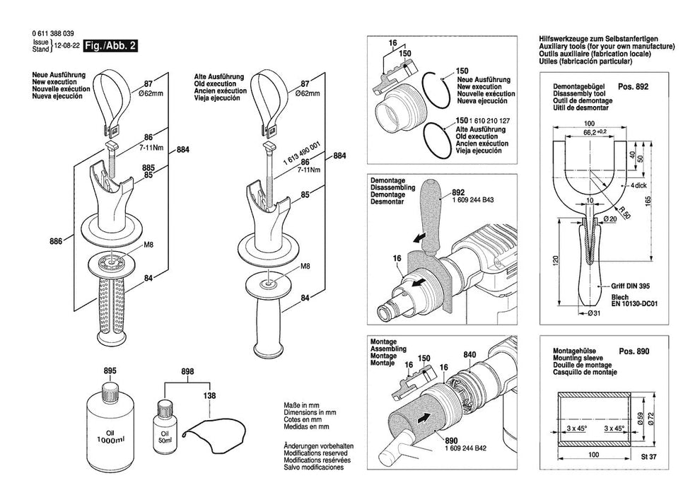 611388039 Bosch Demolition Hammer Parts Diagram