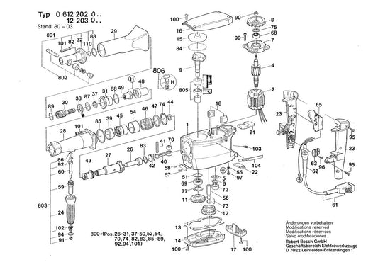 0612202014  Bosch Rotary Hammer Bosch Rotary Hammer Parts Diagram