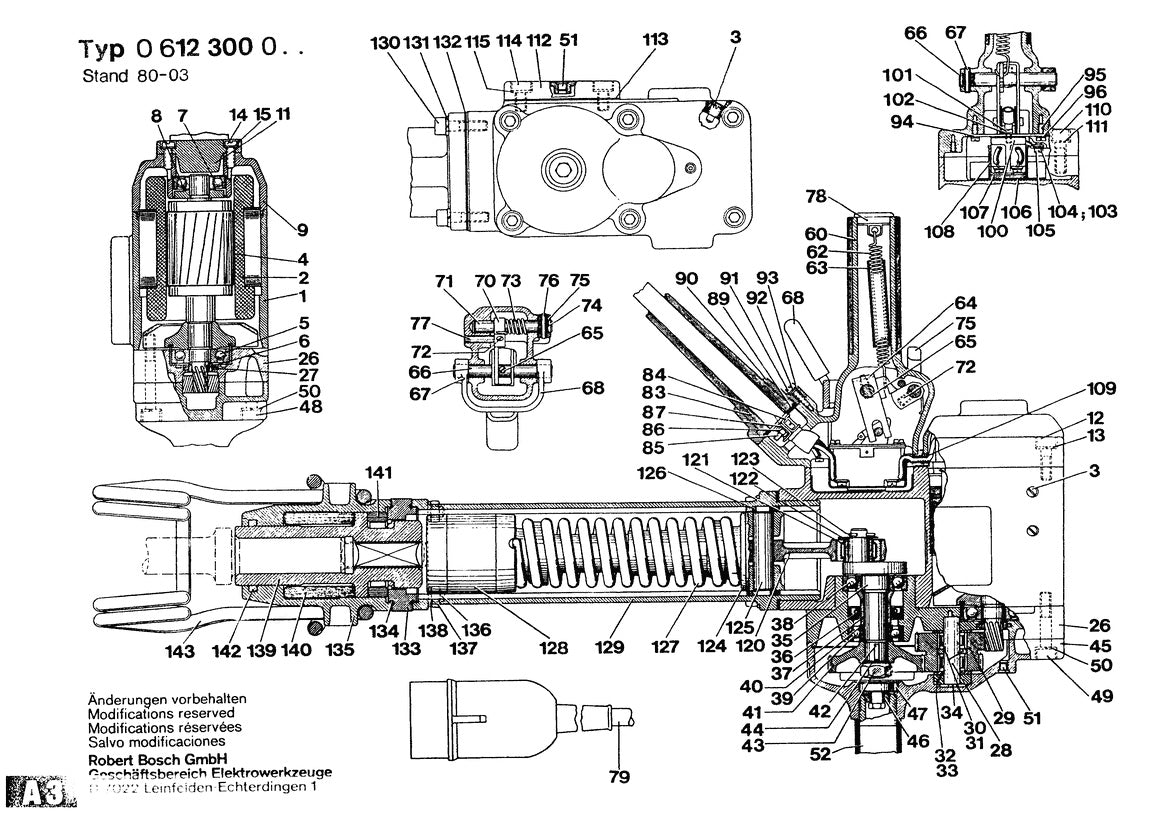 0612300001  Bosch Un-Demolition Hammer Bosch Demolition Hammer Parts Diagram
