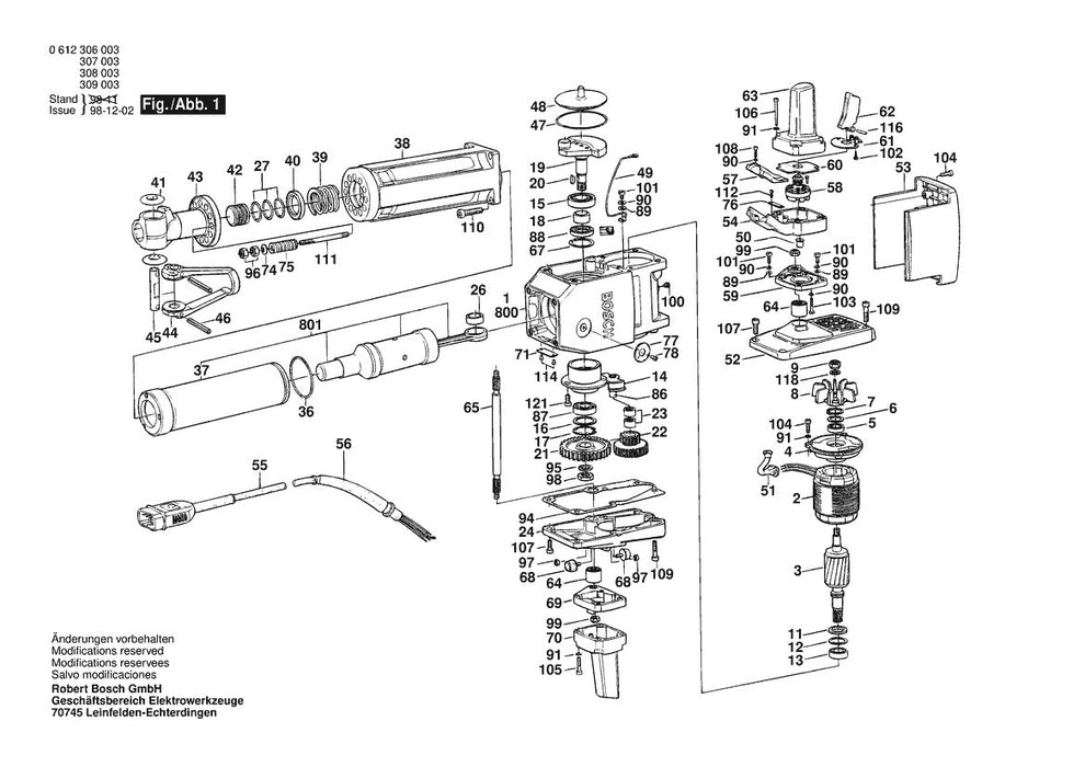 0612309001  Bosch Demolition Hammer Bosch Demolition Hammer Parts Diagram