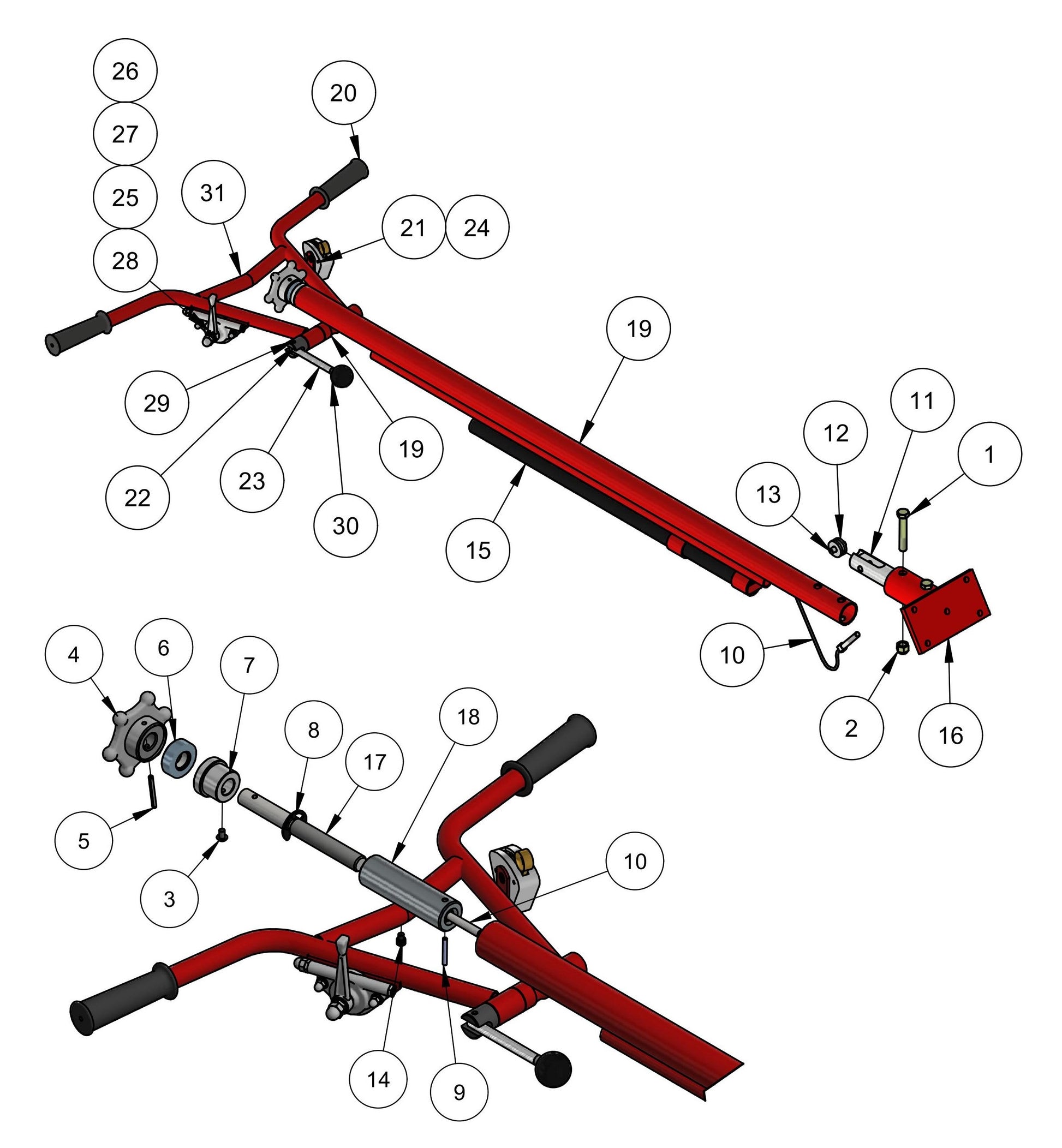 PRO430E/PRO436/PRO436E/PRO436TC/PRO446/PRO446TC Handle, Fine Pitch Assembly Parts