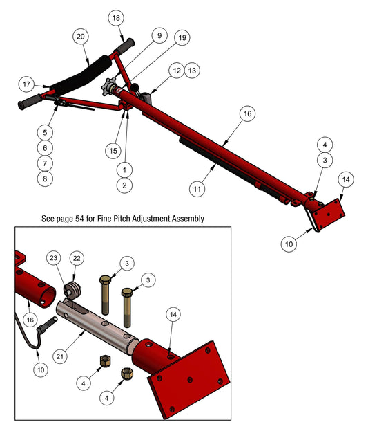 PRO430E/PRO436/PRO436E/PRO436TC/PRO446/PRO446TC Handle, Fine Pitch (Old Model) Assembly Parts By Allen Engineering