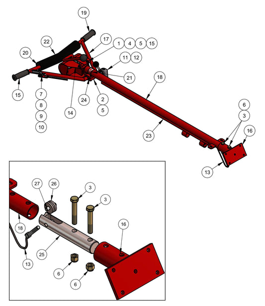 PRO430E / PRO436 / PRO436E / PRO436TC / PRO446 / PRO446TC Handle Positive Pitch Assembly Parts By Allen Engineering