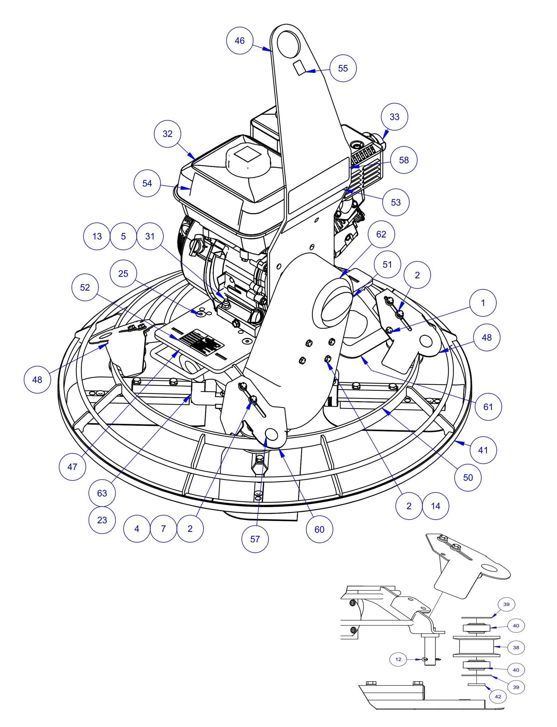 PRO430E / PRO436 / PRO436E / PRO436TC / PRO446 / PRO446TC Power Unit, 430 Edging Assembly-1 Parts