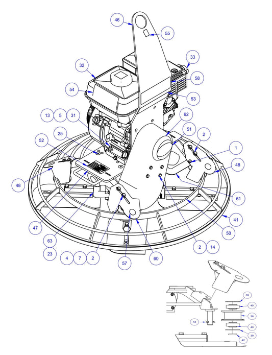 PRO430E / PRO436 / PRO436E / PRO436TC / PRO446 / PRO446TC Power Unit, 430 Edging Assembly-1 Parts