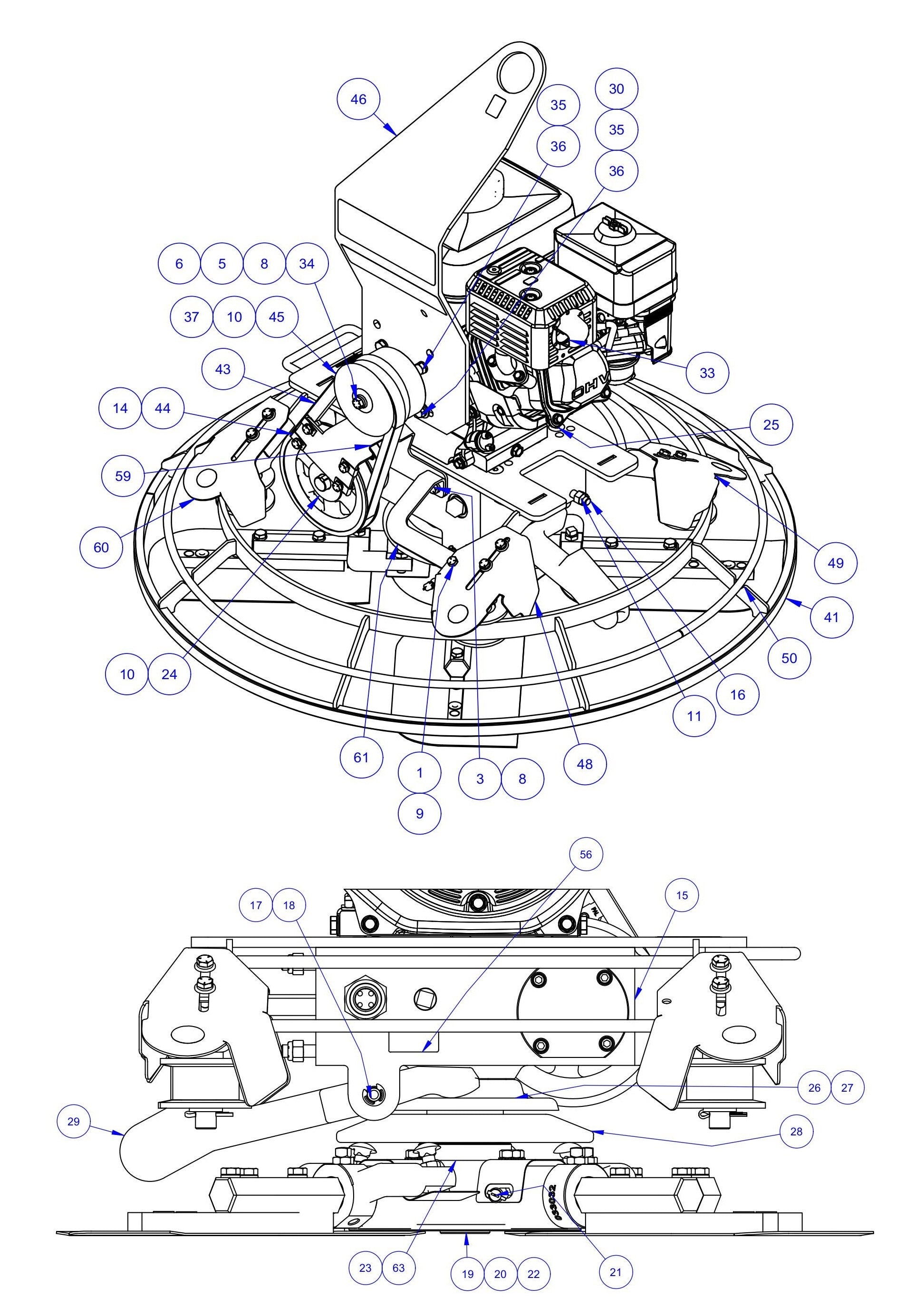 PRO430E / PRO436 / PRO436E / PRO436TC / PRO446 / PRO446TC Power Unit, 430 Edging Assembly-2 Parts
