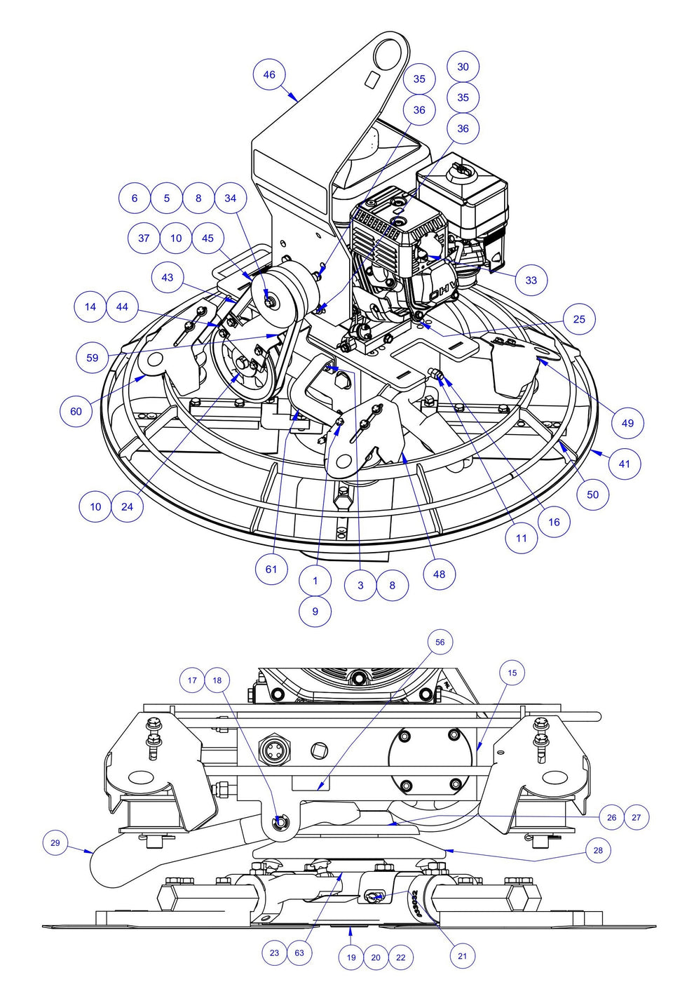 PRO430E / PRO436 / PRO436E / PRO436TC / PRO446 / PRO446TC Power Unit, 430 Edging Assembly-2 Parts