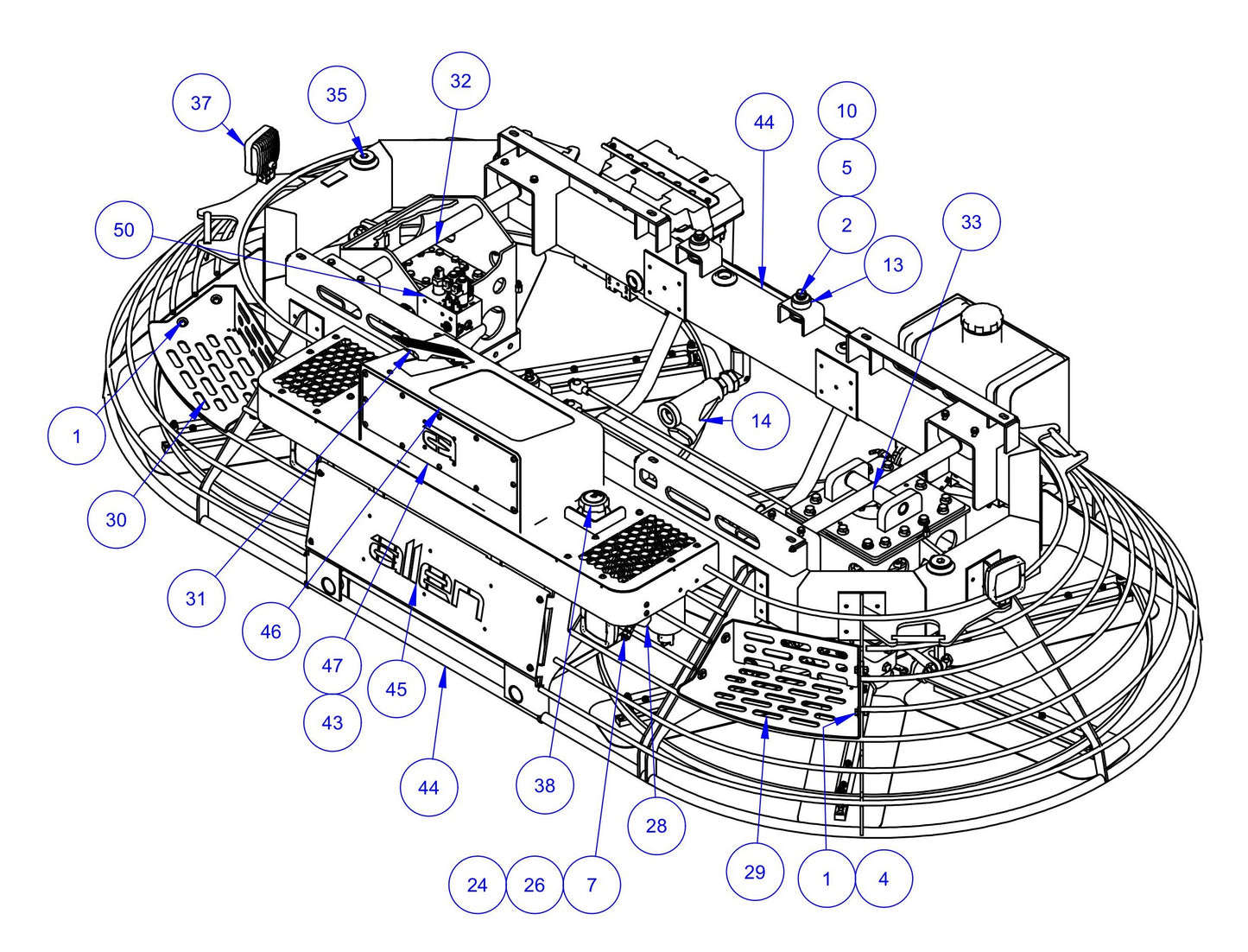 HDX760 Main Frame Assembly-1 Parts