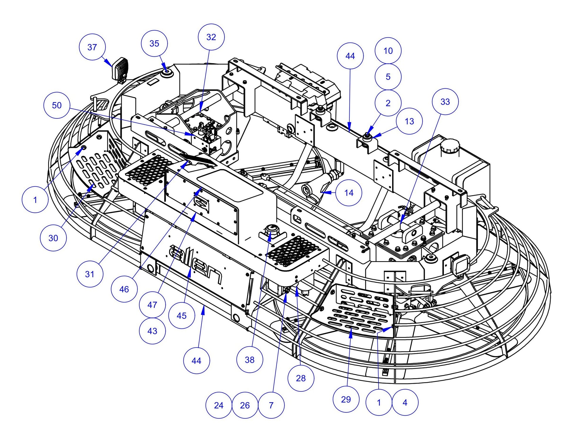 HDX760 Main Frame Assembly-1 Parts