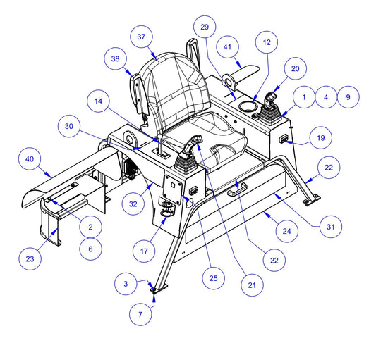 HP205 Seat Frame Assembly-1 Parts