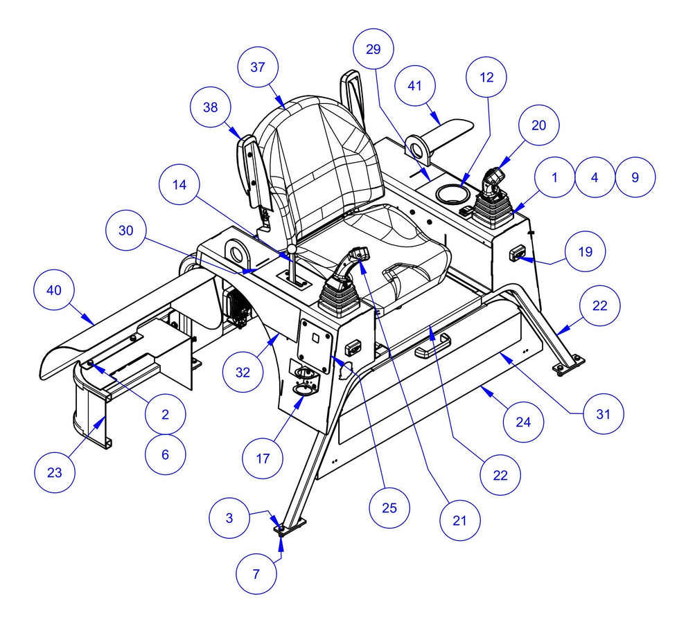 HP205 Seat Frame Assembly-1 Parts