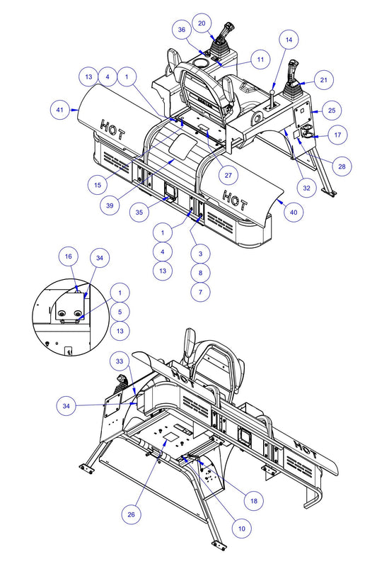 HP205 Seat Frame Assembly-2 Parts