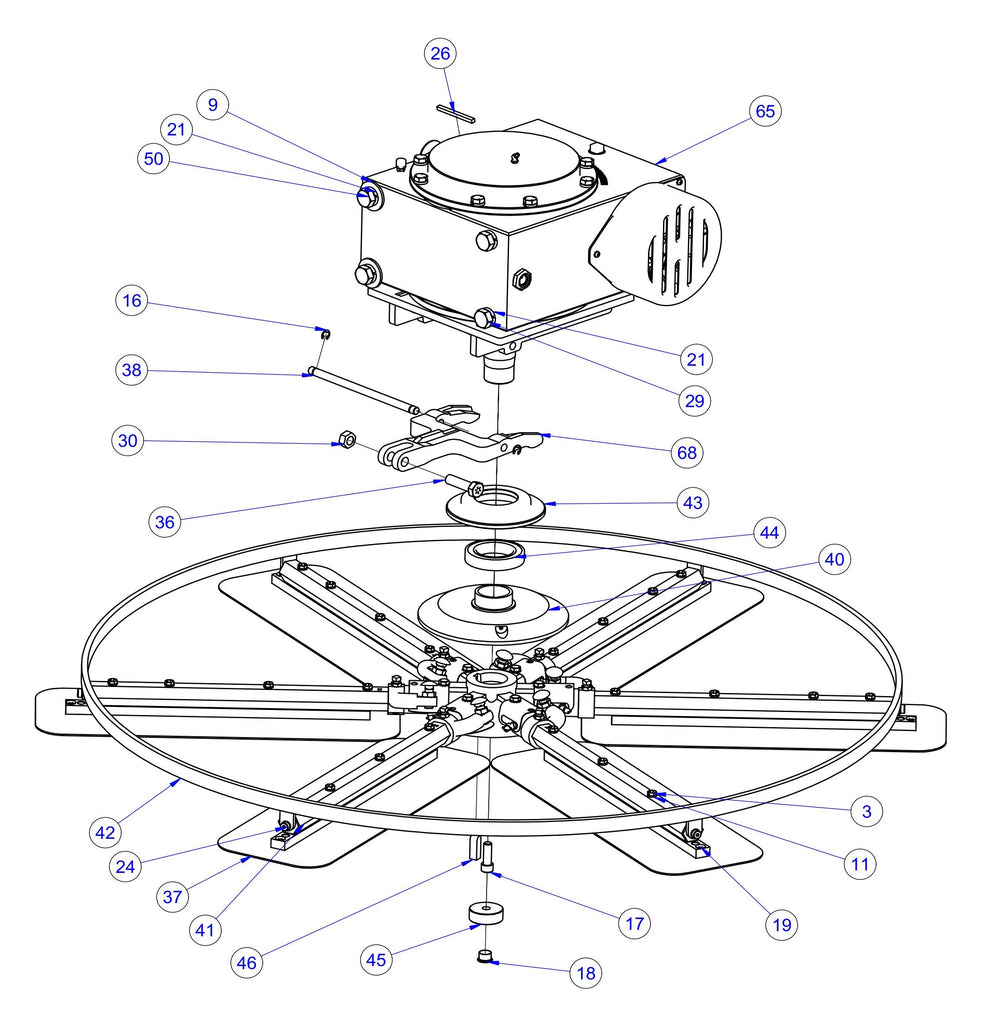 HP205 RH Rotor Assembly Parts