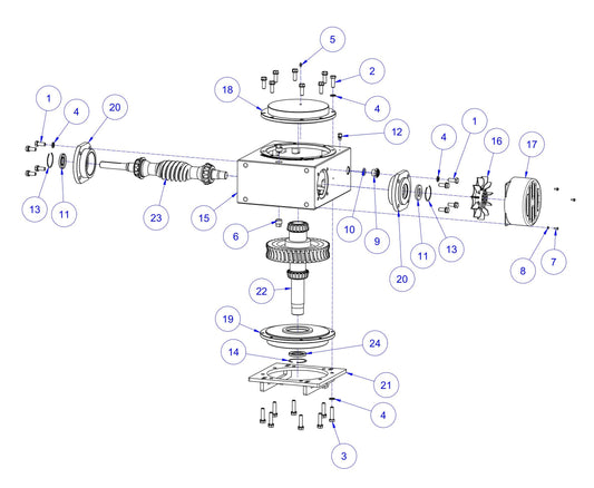 HP205 LH Gearbox Assembly Parts