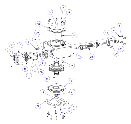 HP205 RH Gearbox Assembly Parts