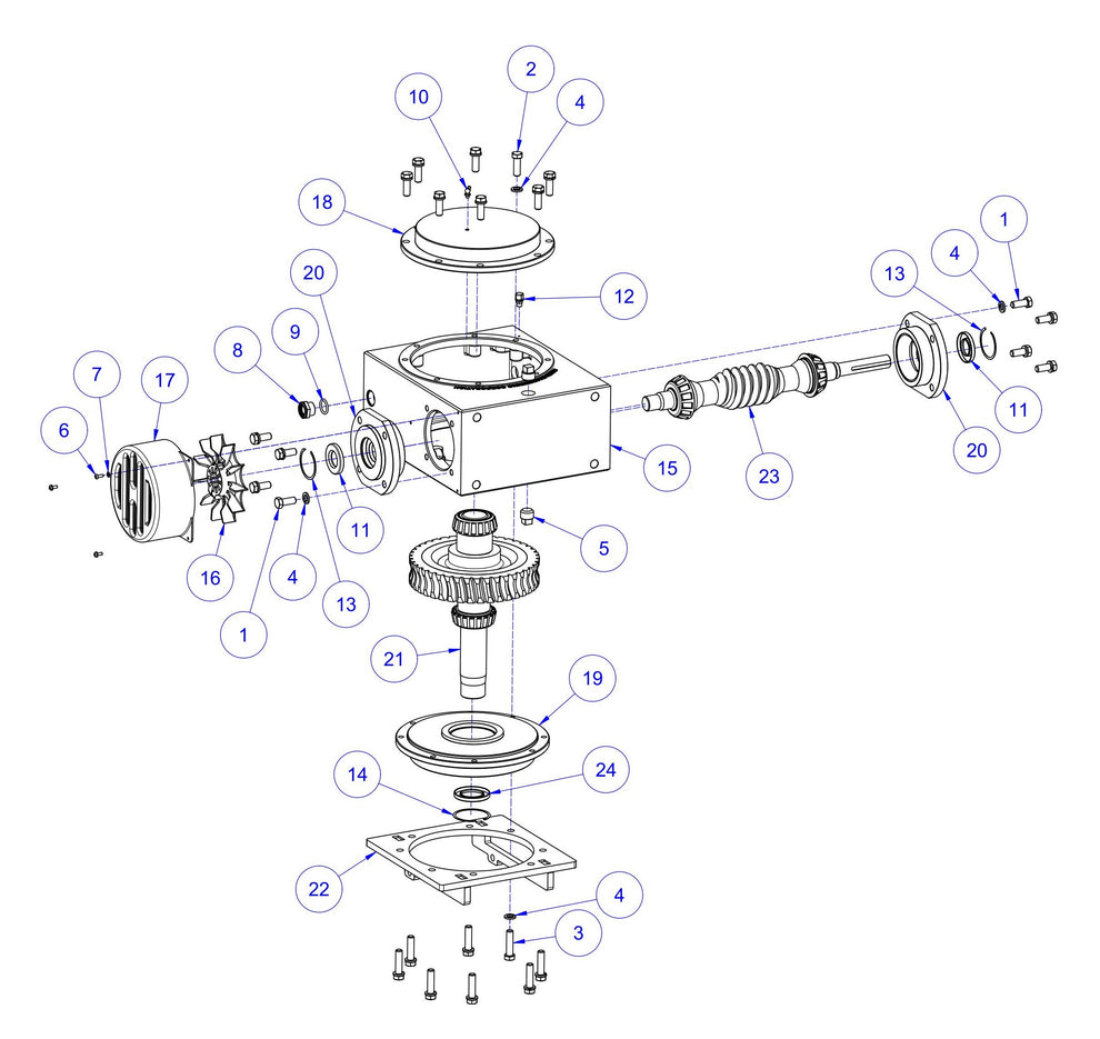 HP205 RH Gearbox Assembly Parts