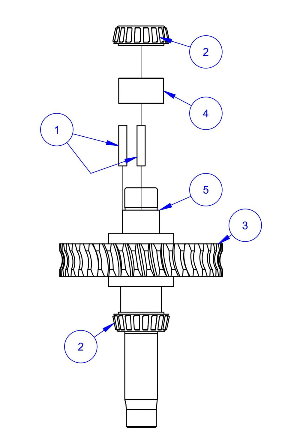 HP205 LH Gearbox Main Shaft Assembly Parts