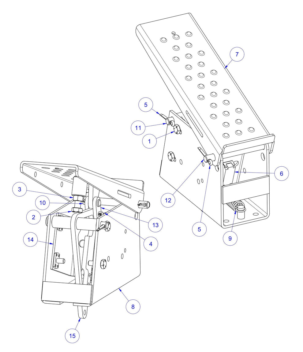 HP205 Throttle Pedal Assembly Parts