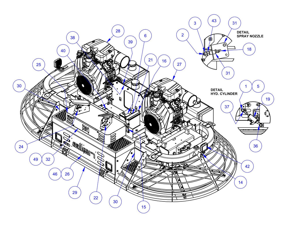 HP205 Mainframe Assembly-1 Parts